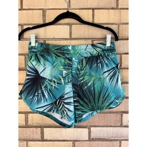 DSG Tropical Palm Leaf Print Running‎ Shorts Teal Green Active Size Small
